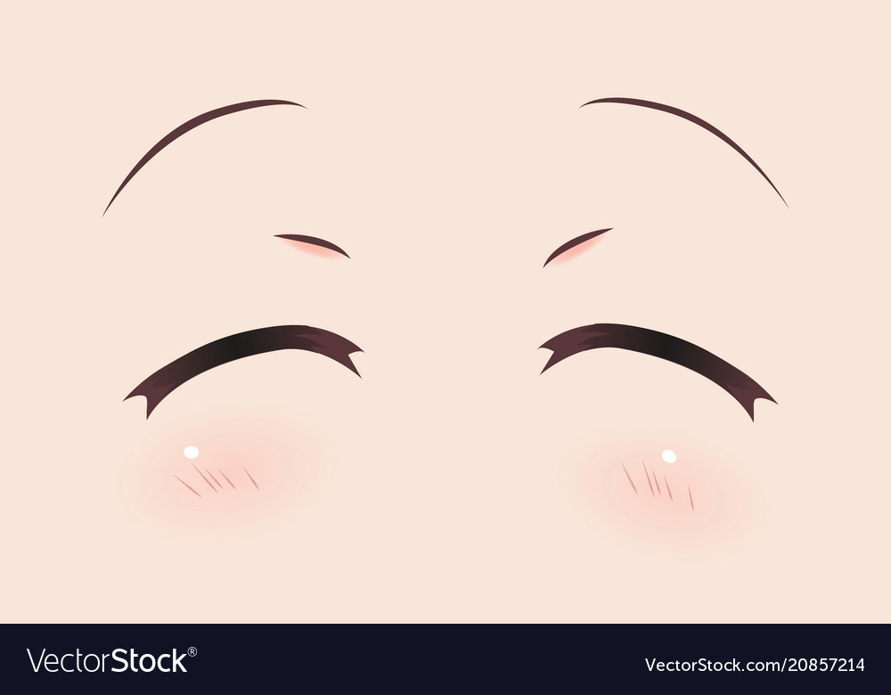 Real Smiling Anime Eyes Manga Girls Royalty Free Vector