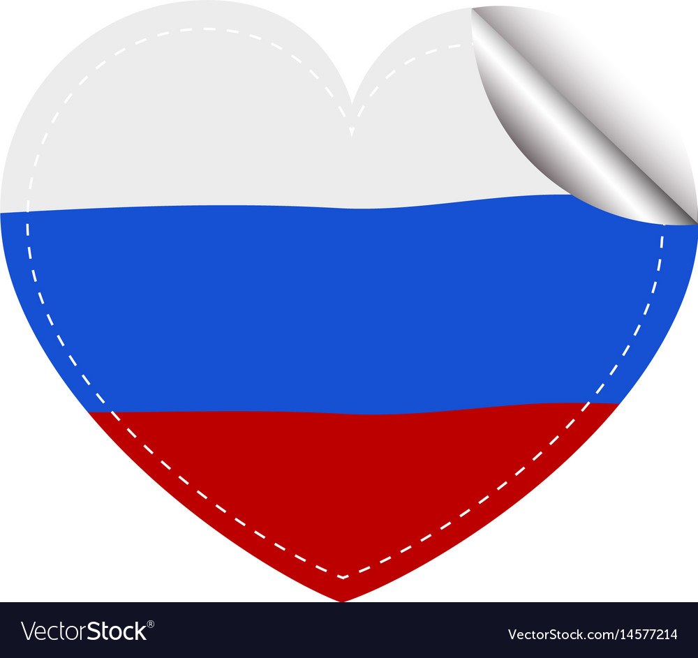 I love Russia. Heart shape national country flag icon Stock Vector