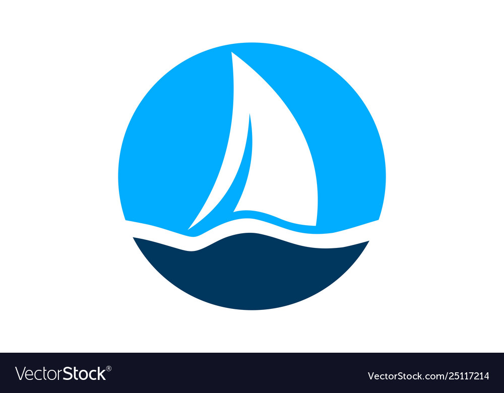 Sailing ship boat sail logo Royalty Free Vector Image