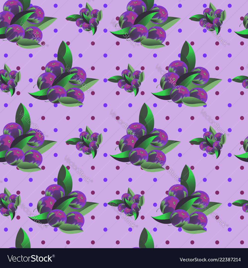 Seamless pattern with blueberries