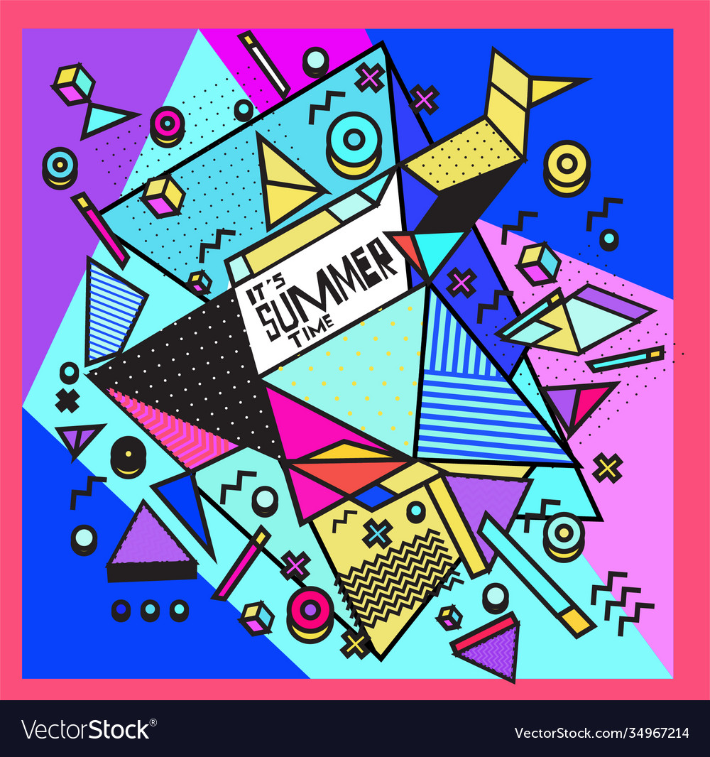 Triangle geometric forms for summer design event vector image Triangle geometric forms for summer design event