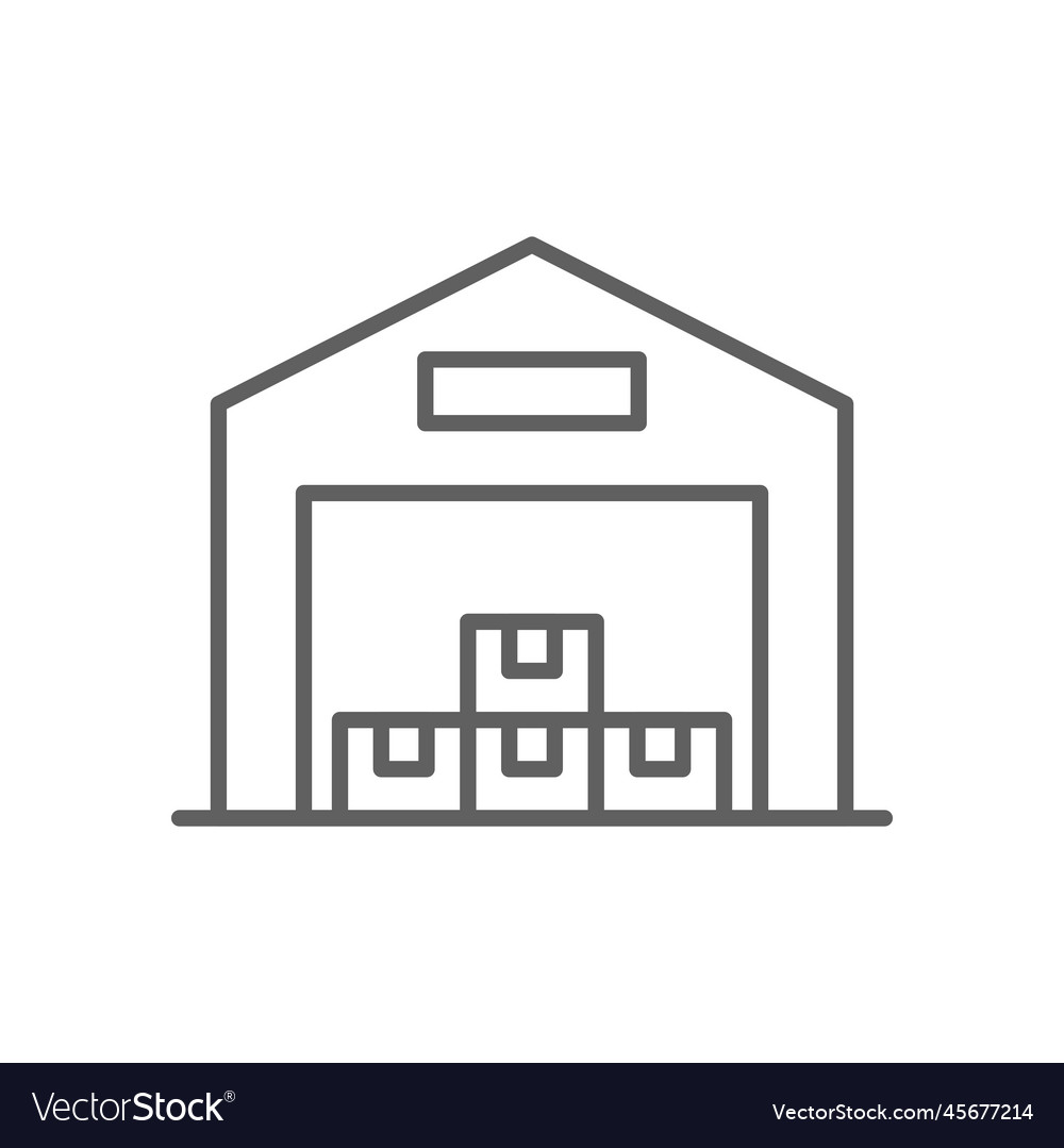 Warehouse delivery service icon with black