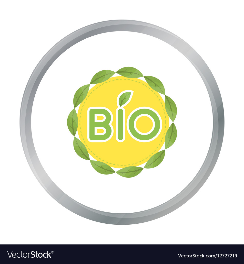 Bio label icon in outline style isolated on white