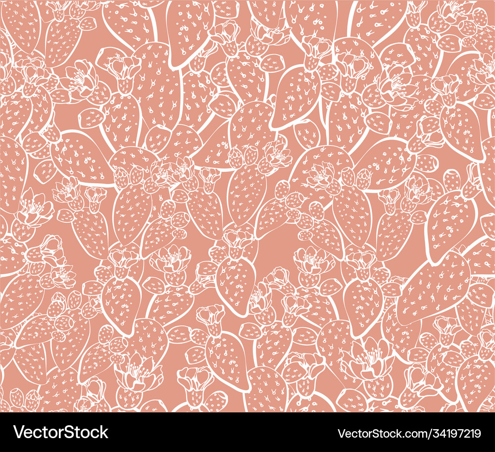 Cactus hand drawn seamless pattern creative Vector Image