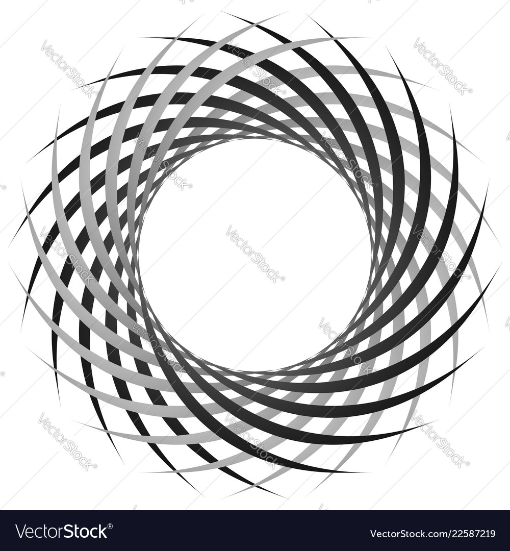 Circular cyclic spiral vortex element grayscale Vector Image Circular cyclic spiral vortex element grayscale