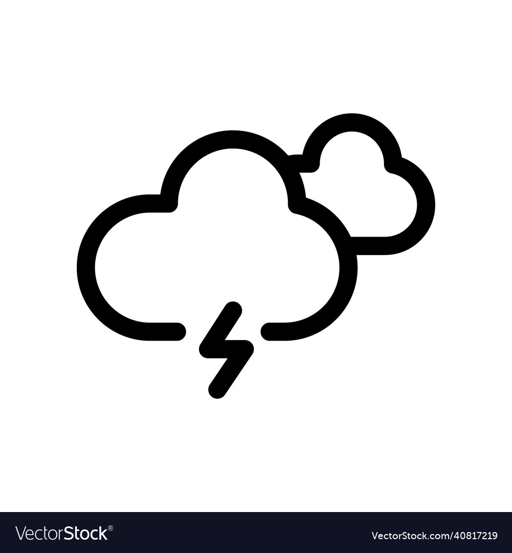 Cloud forecast lightning rainy weather icon