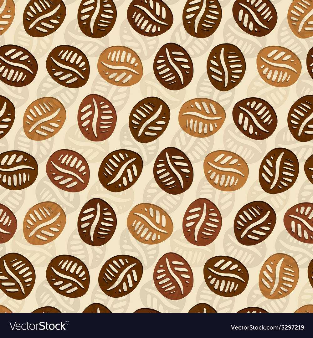 Coffee hand drawn pattern Royalty Free Vector Image