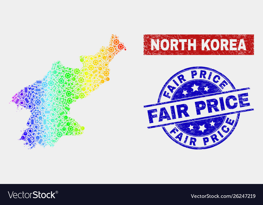 Colorful service north korea map and distress fair