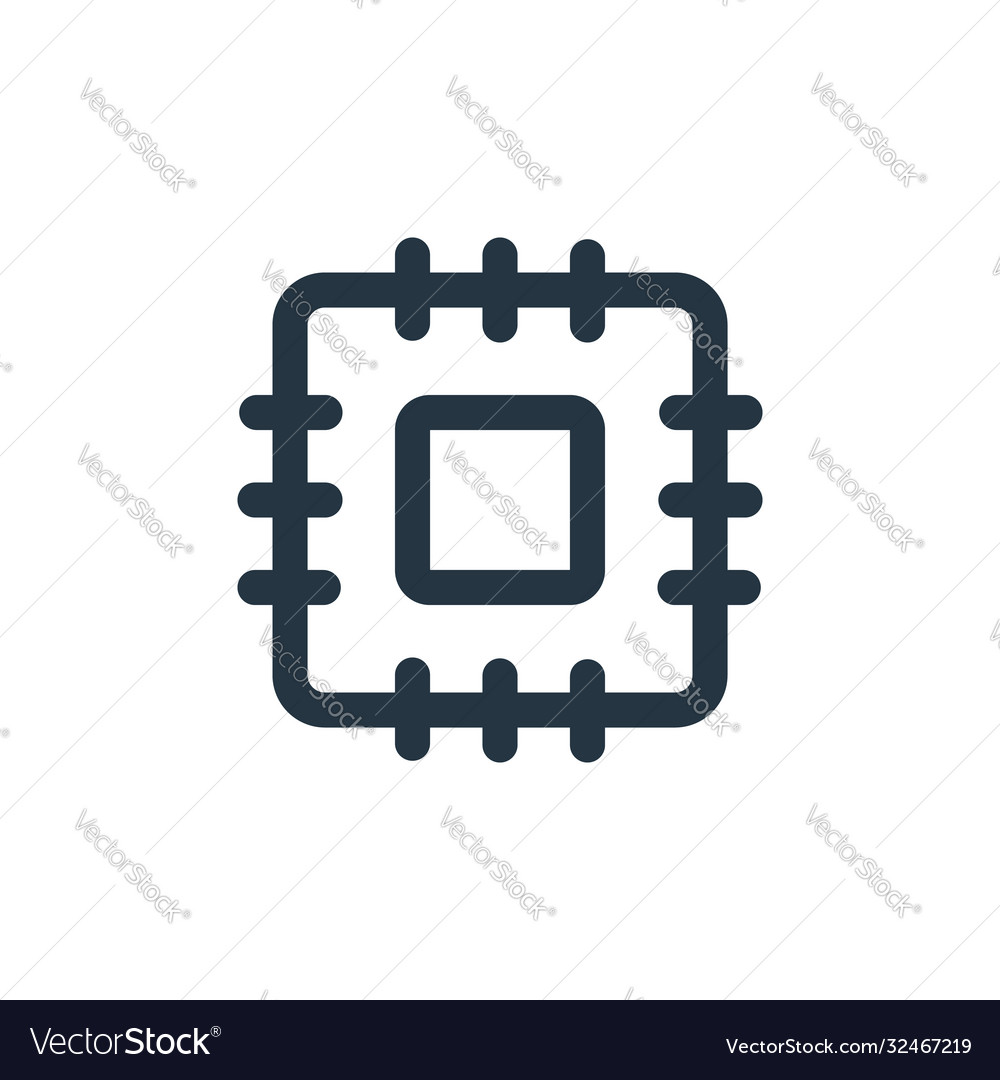 Cpu icon editable stroke linear symbol vector image Cpu icon editable stroke linear symbol