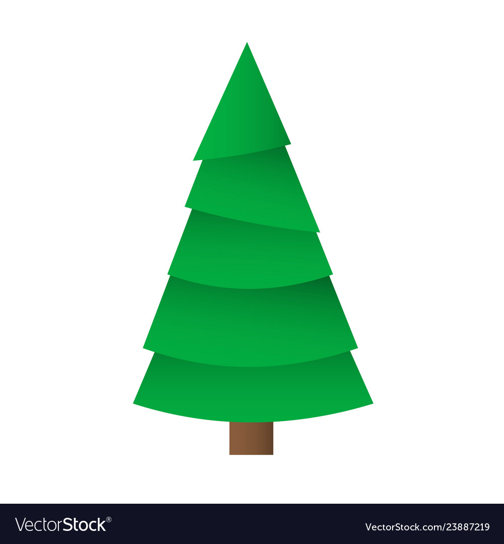 Creative christmas tree card origami Royalty Free Vector