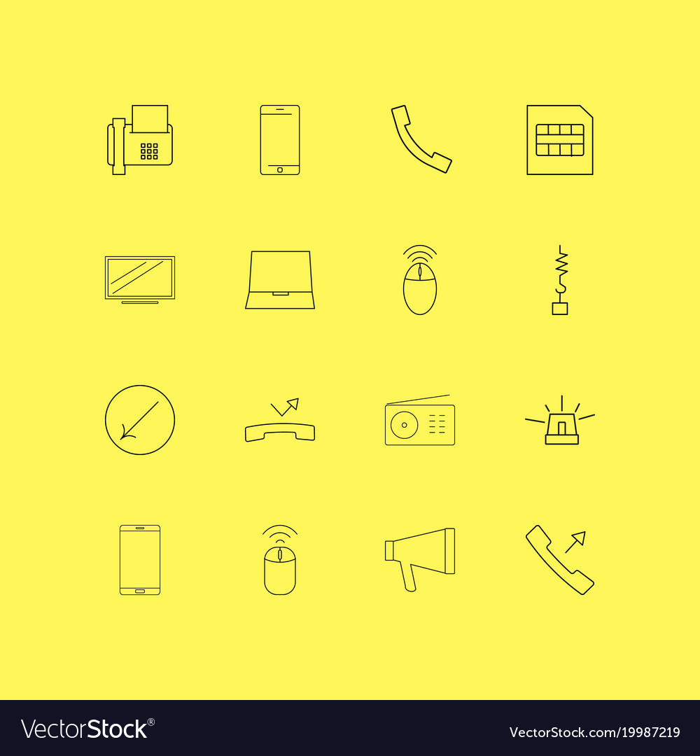 Devices linear icon set simple outline icons