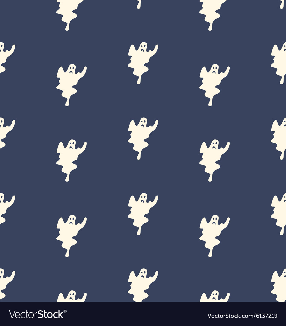 Halloween seamless pattern with ghosts