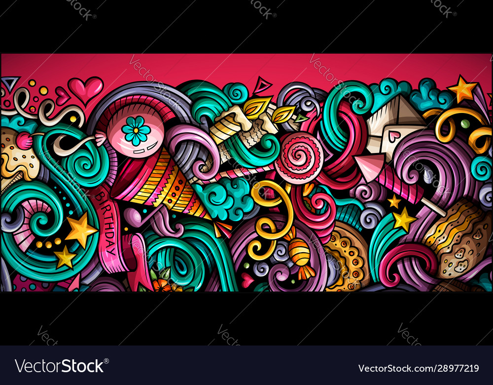 Holidays Hand Drawn Doodle Banner Cartoon Vector Image