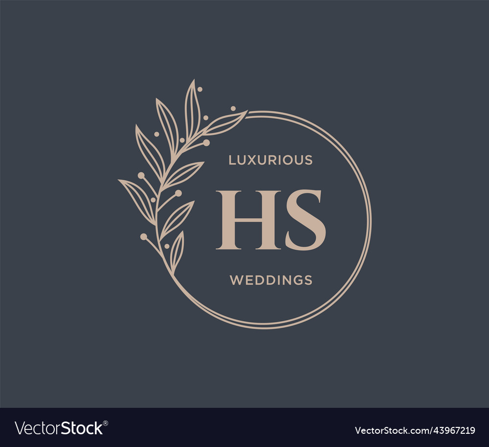 Hs initials letter wedding monogram logos