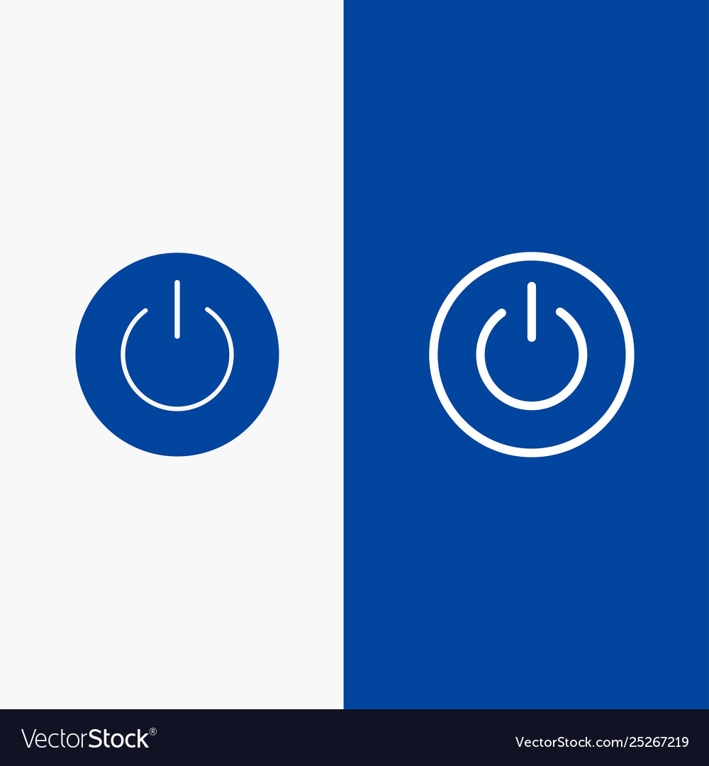 Interface on power ui user line and glyph solid vector image Interface on power ui user line and glyph solid
