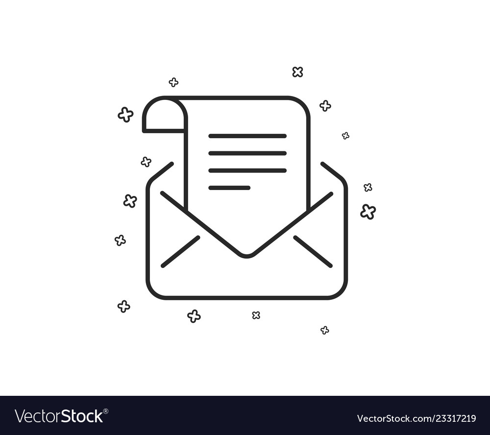 Mail newsletter line icon read message