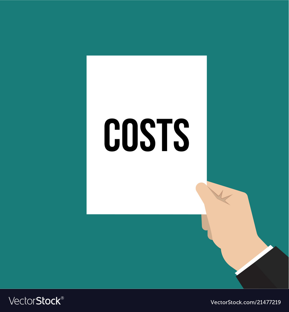 Man showing paper costs text vector image Man showing paper costs text