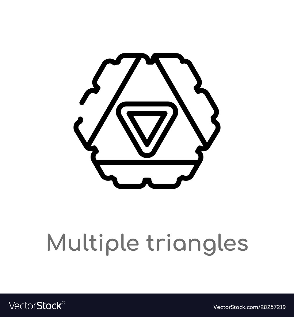 Outline multiple triangles inside hexagon icon