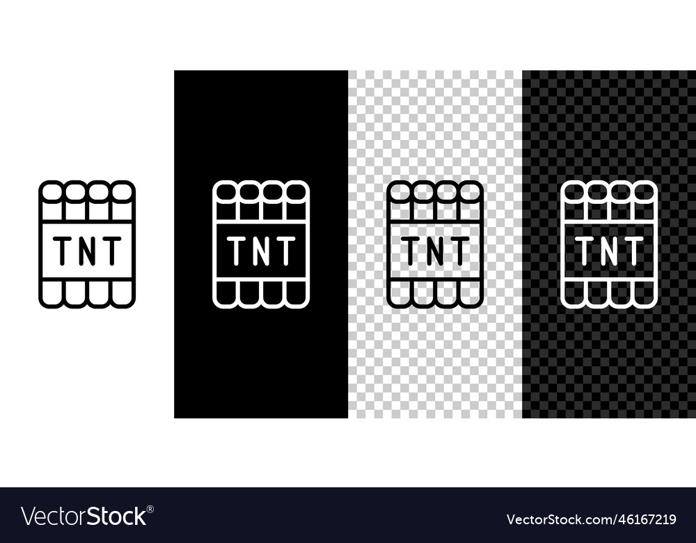 Set line detonate dynamite bomb stick and timer vector image Set line detonate dynamite bomb stick and timer