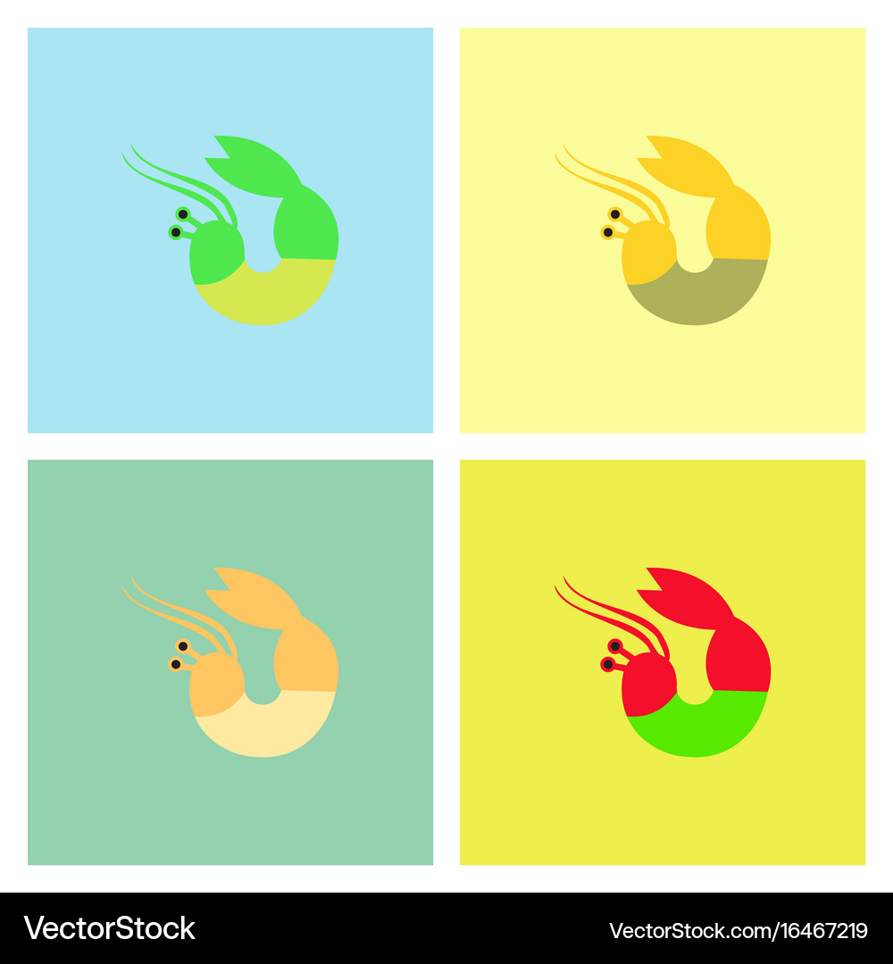 Shrimp set Royalty Free Vector Image - VectorStock