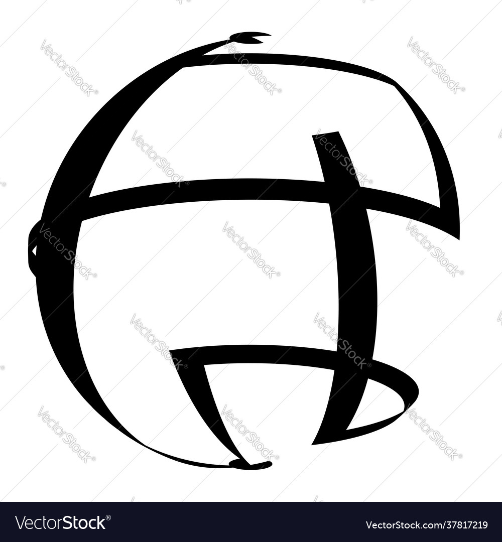Sphere with random irregular lines icon symbol