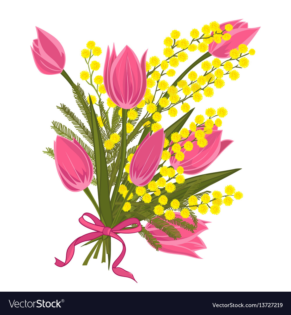 Spring floral background with beautiful bouquet of