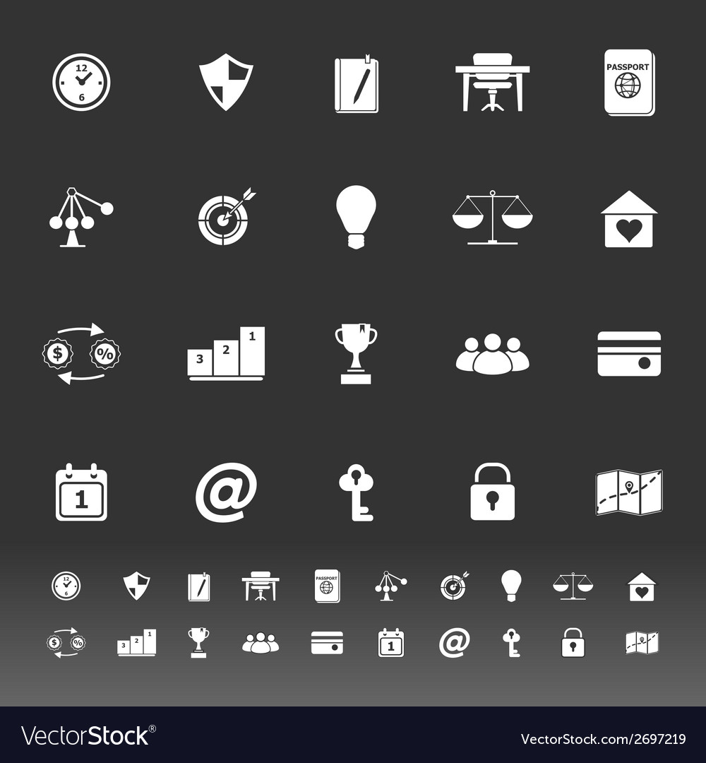 Thinking related icons on gray background