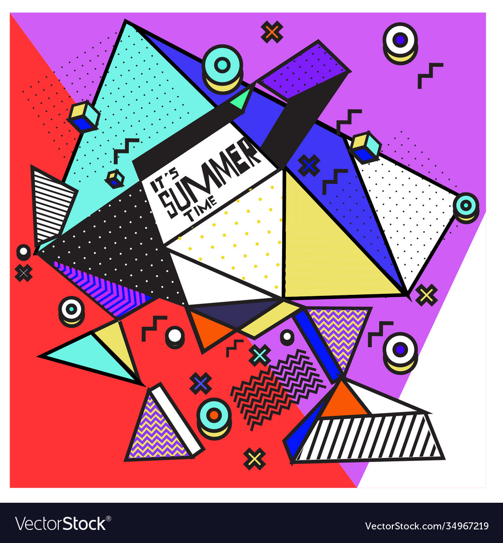 Triangle geometric forms for summer design event vector image Triangle geometric forms for summer design event