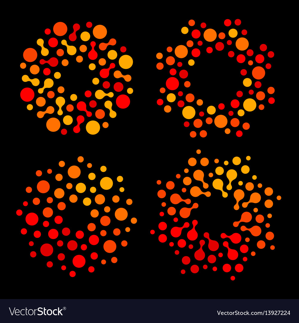 Abstract Dotted Sun Logo Set