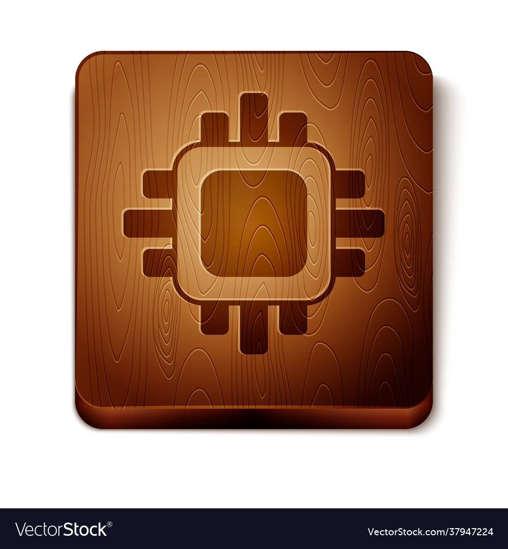 Brauner Computerprozessor mit Mikroschaltungen cpu vector image Brauner Computerprozessor mit Mikroschaltungen cpu