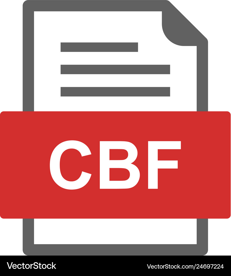Cbf file document icon Royalty Free Vector Image