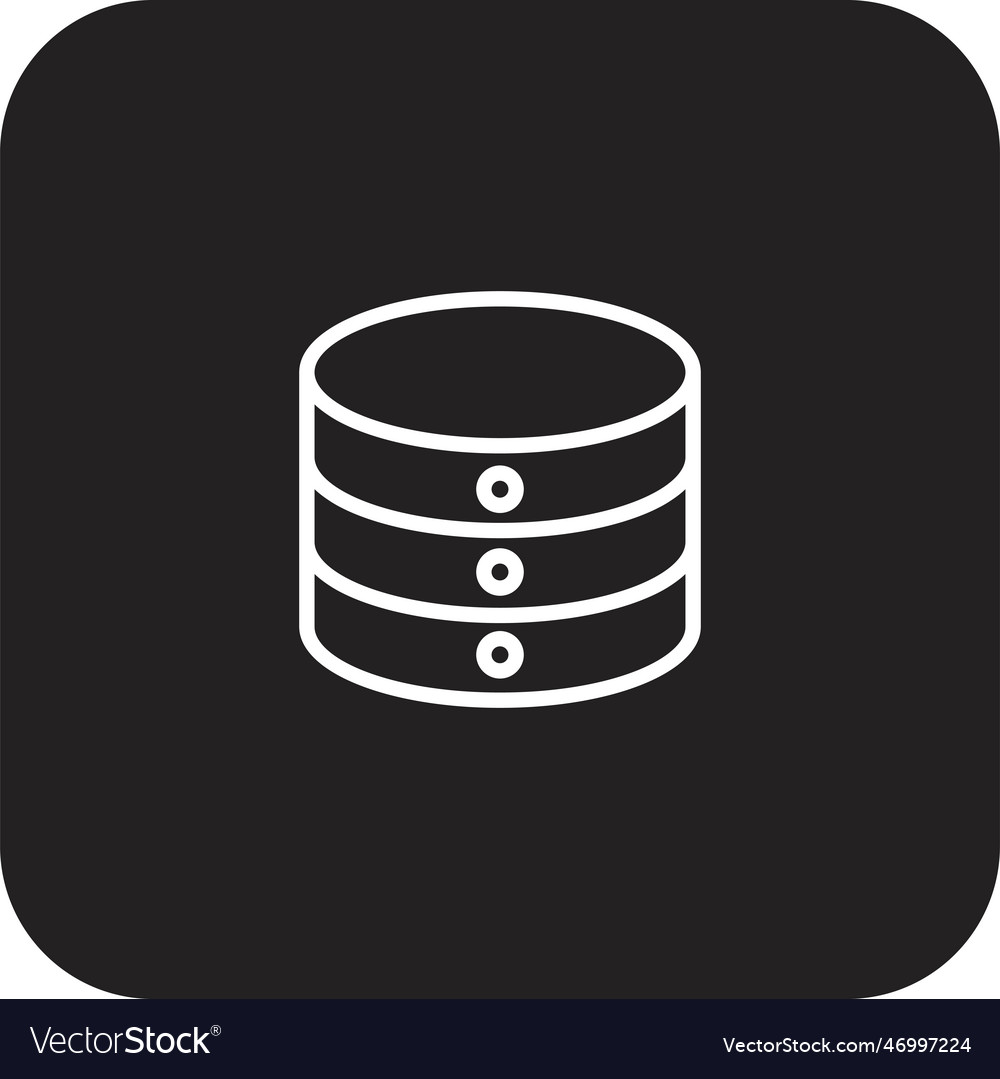 Database data analysis icon with black filled
