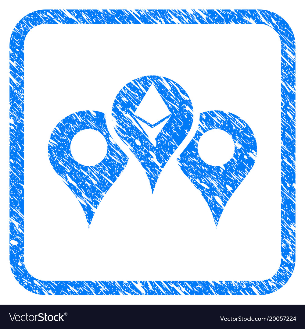 Ethereum map pointers framed stamp