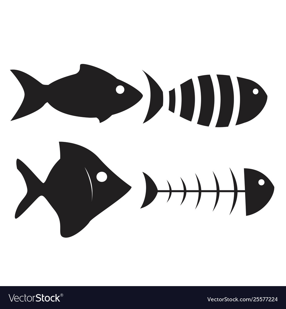 Fish icon set isolated on white background