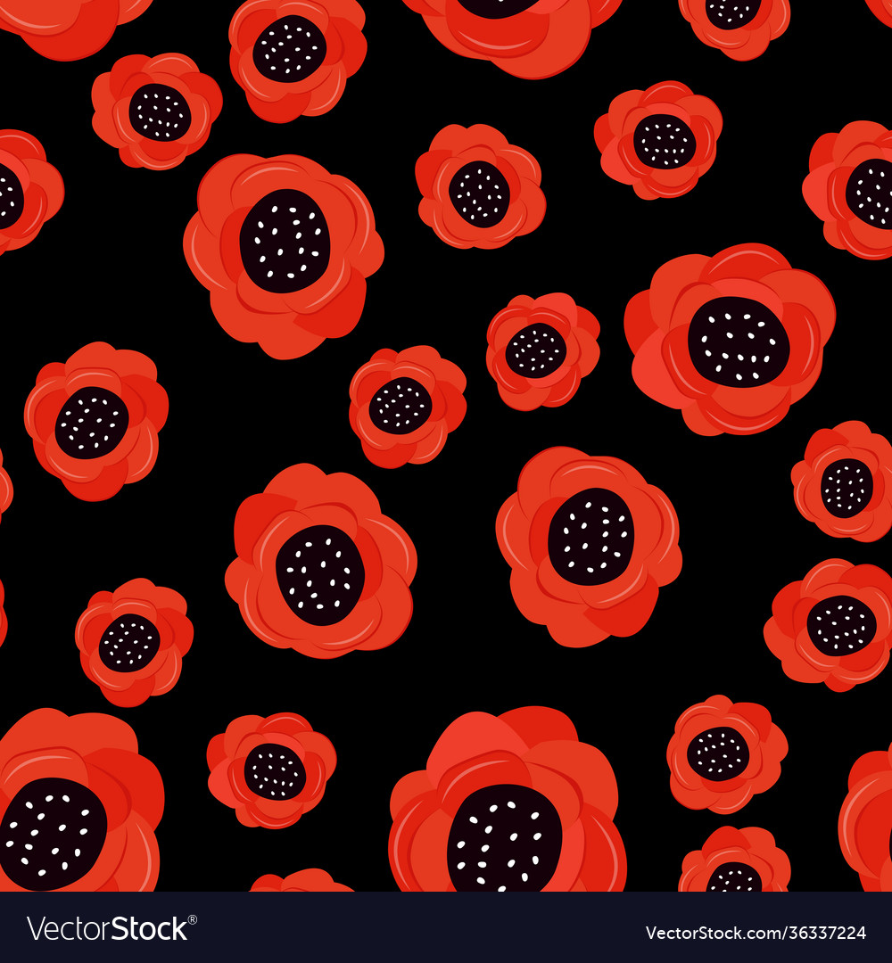 Floral Seamless Pattern - Simple Flowers