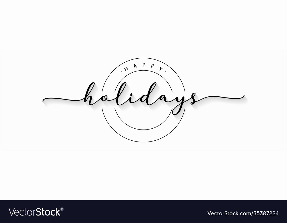 Glückliche Feiertage Handschrift Schrift Kalligraphie Vector Image Glückliche Feiertage Handschrift Schrift Kalligraphie