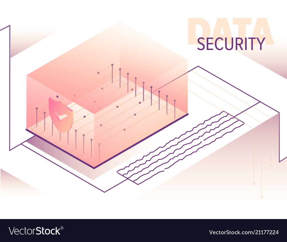Isometric big data processing concept Vector Image Isometric big data processing concept