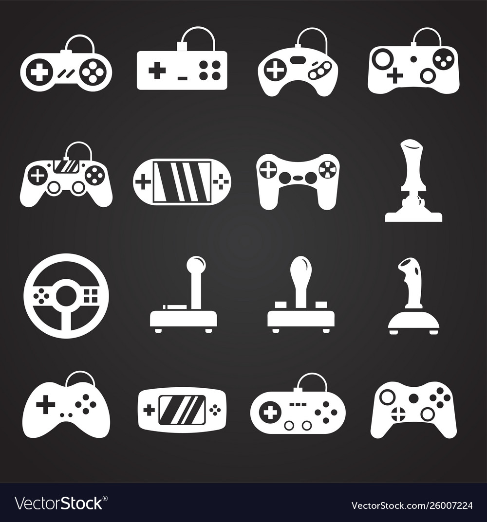 Joystick icons set on background for graphic