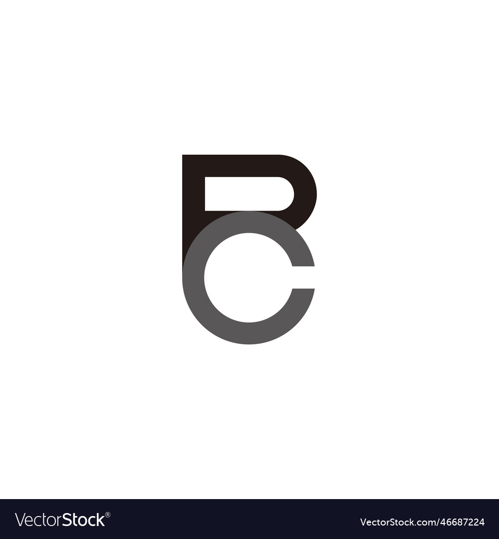 Letter Pc Linked Simple Geometric Logo Royalty Free Vector