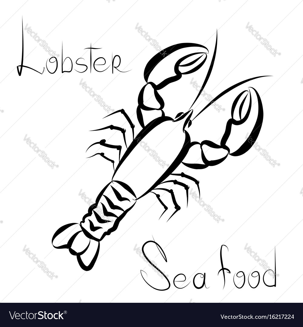 Lobster icon seafood sign fish menu restraunt Vector Image