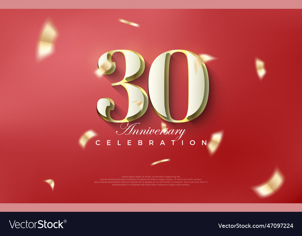 Luxury 30th anniversary with classic 3d numbers