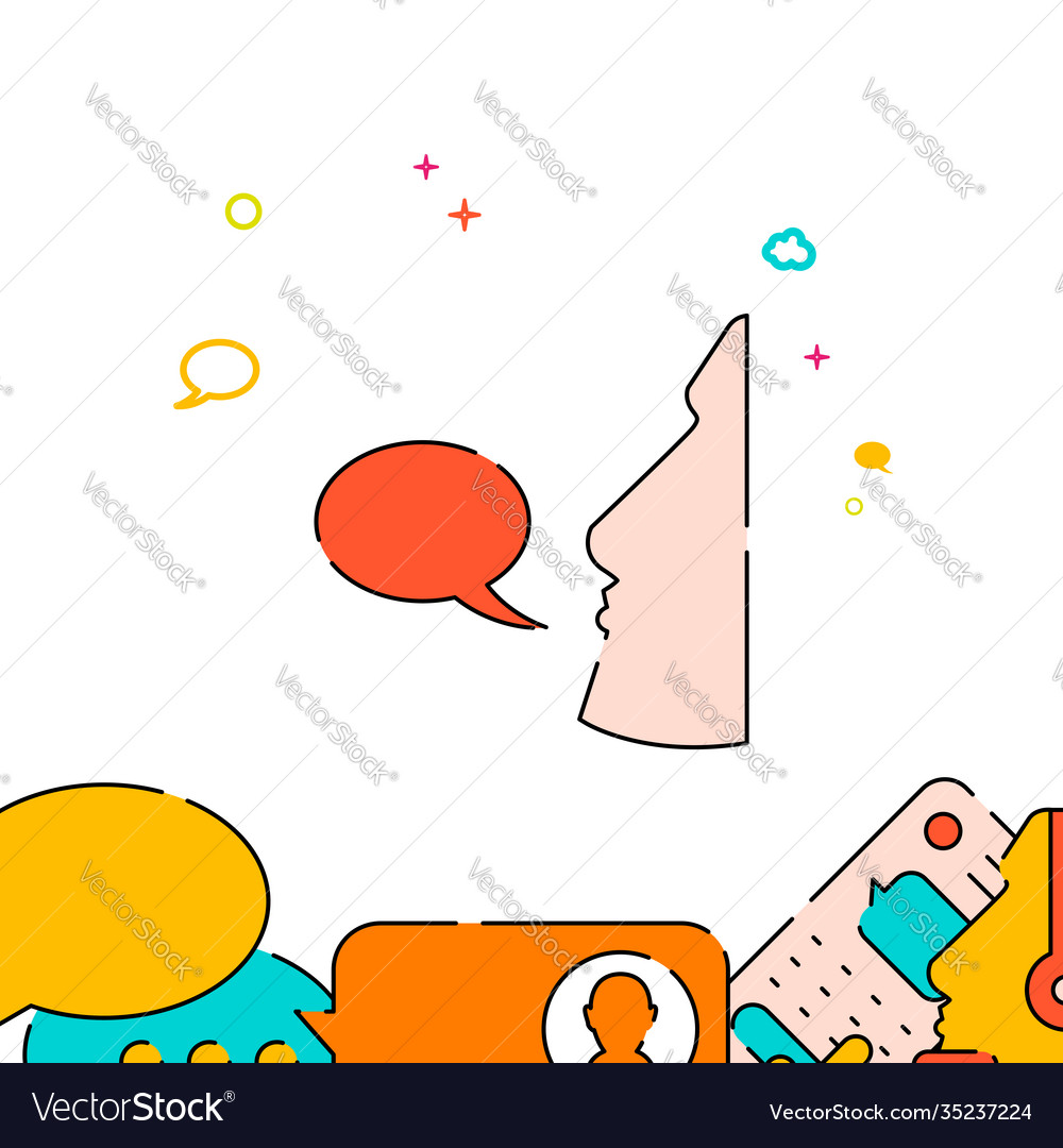 Man speaks filled line icon simple