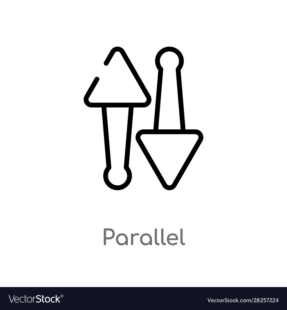 Outline parallel icon isolated black simple line