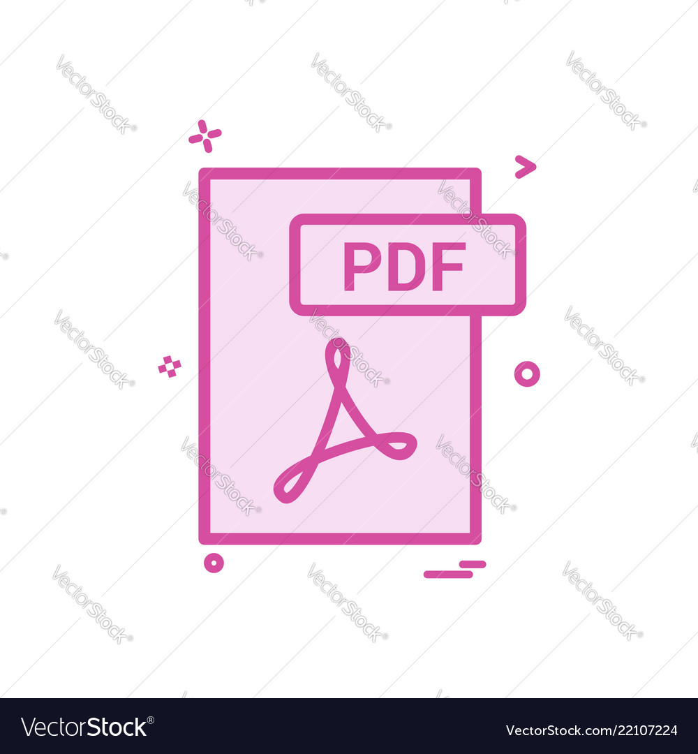 Pdf file format icon design vector image Pdf file format icon design