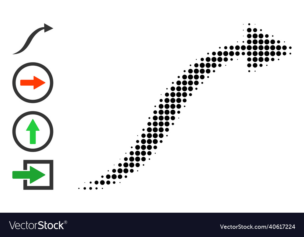 Pixel-Haltonkurve Pfeilsymbol und Quellsymbole