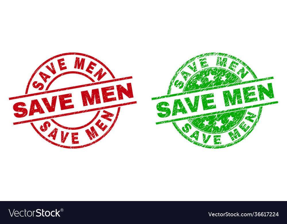 Save men round stamp seals with corroded texture