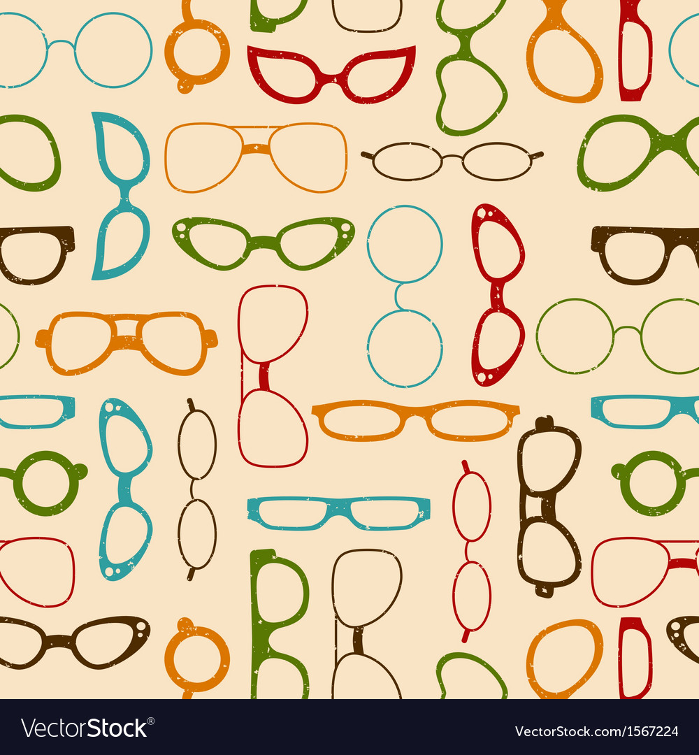 Seamless retro color pattern with glasses