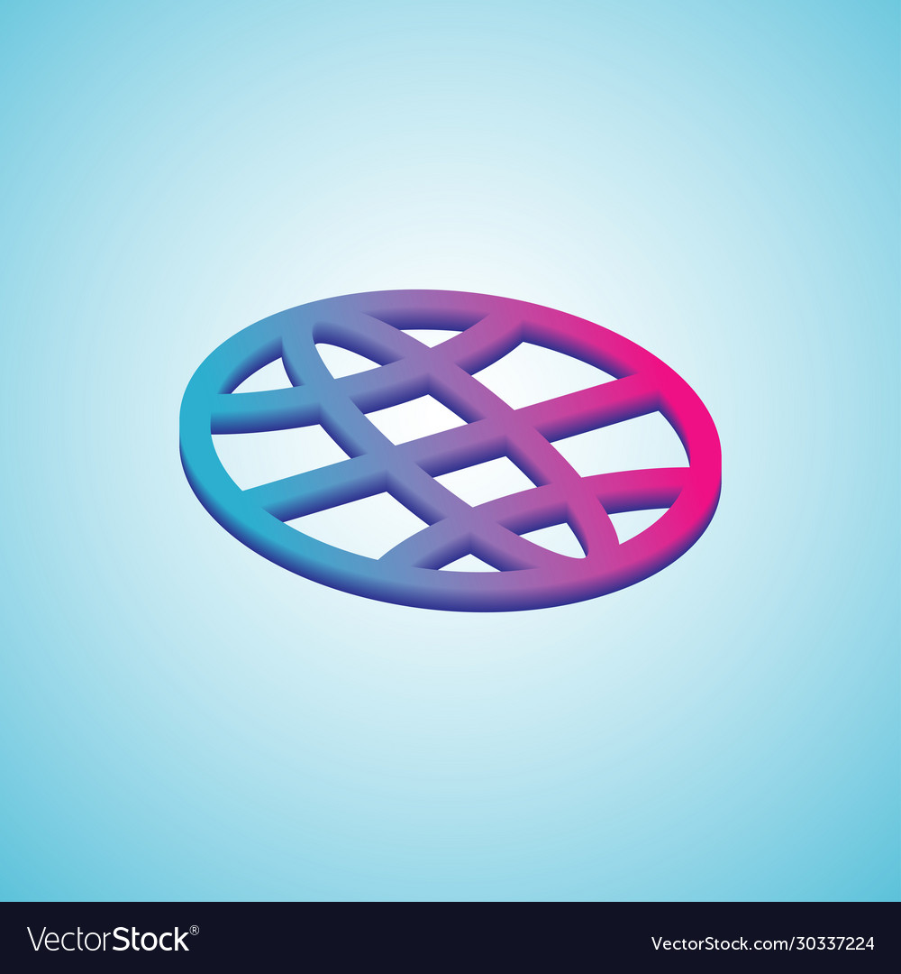 Simple gradient globe icon linearoutline colorful vector image Simple gradient globe icon linearoutline colorful