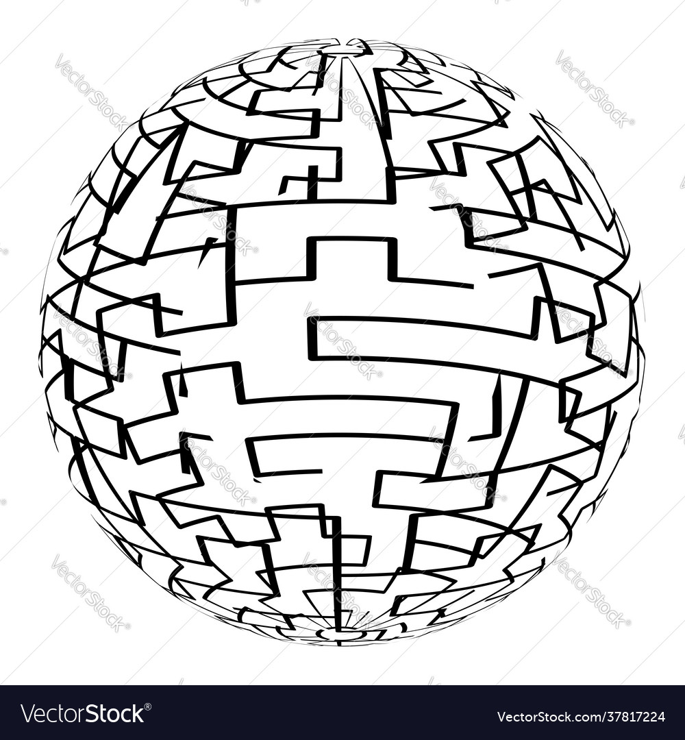 Sphere with random irregular lines icon symbol