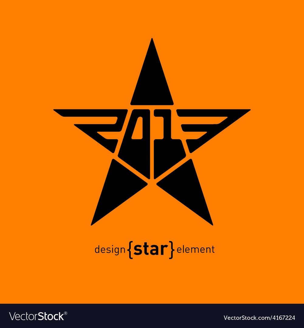 Star with new year date abstract design element